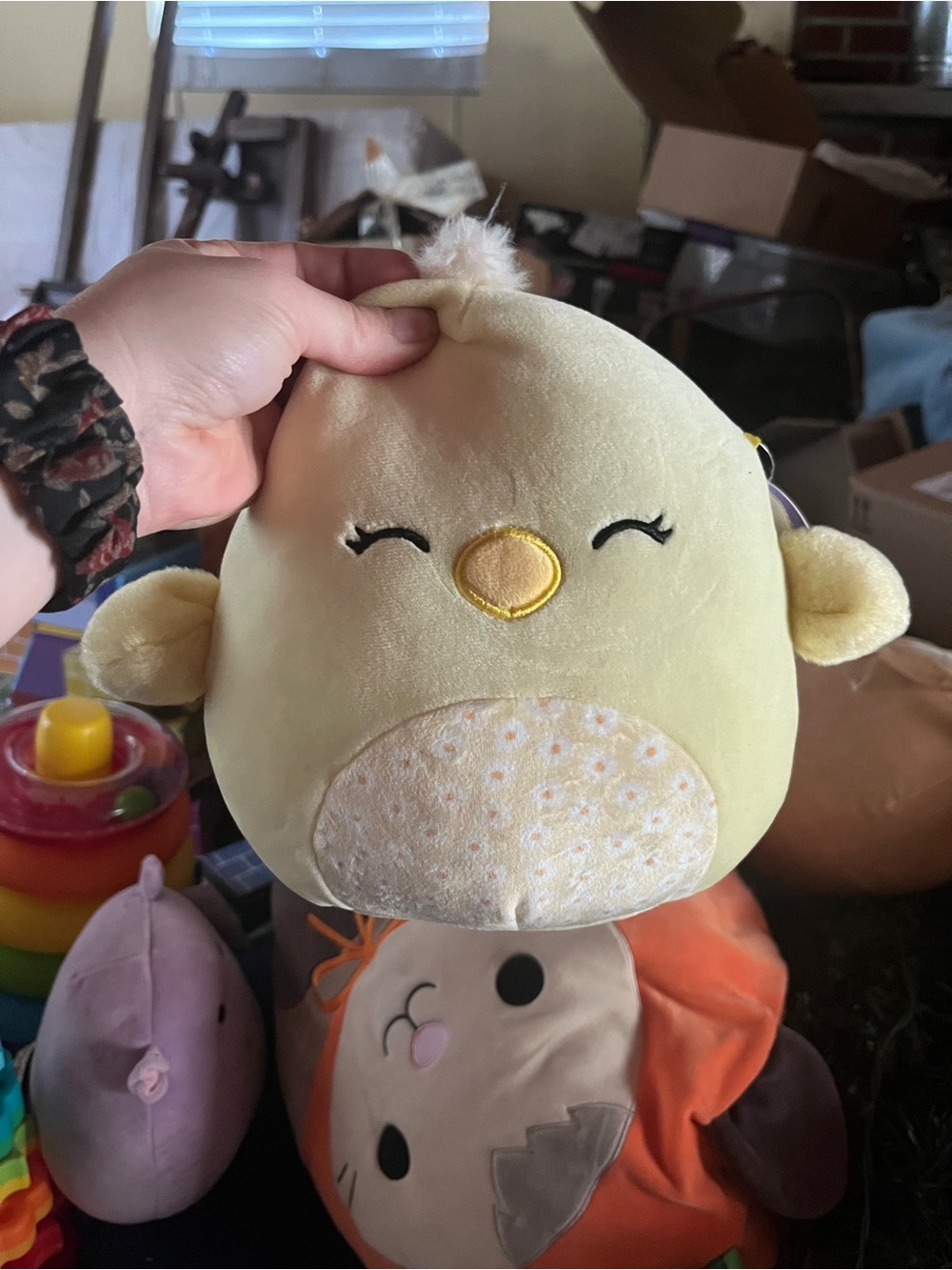Squishmallows Yellow Chick Plush with Patterned Belly